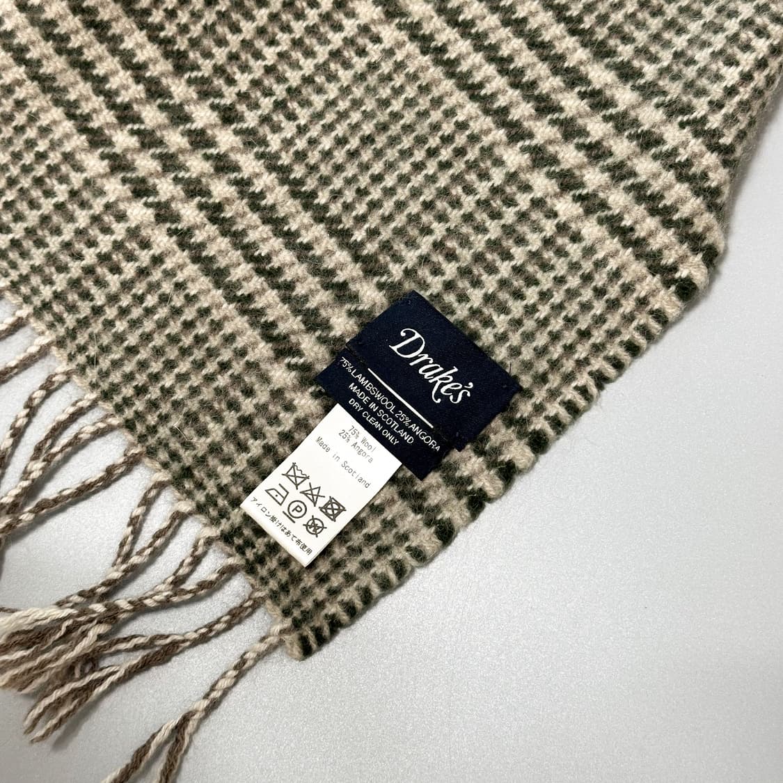 [Drakes] 드레익스 트위드 머플러(그린&베이지) 상품이미지3