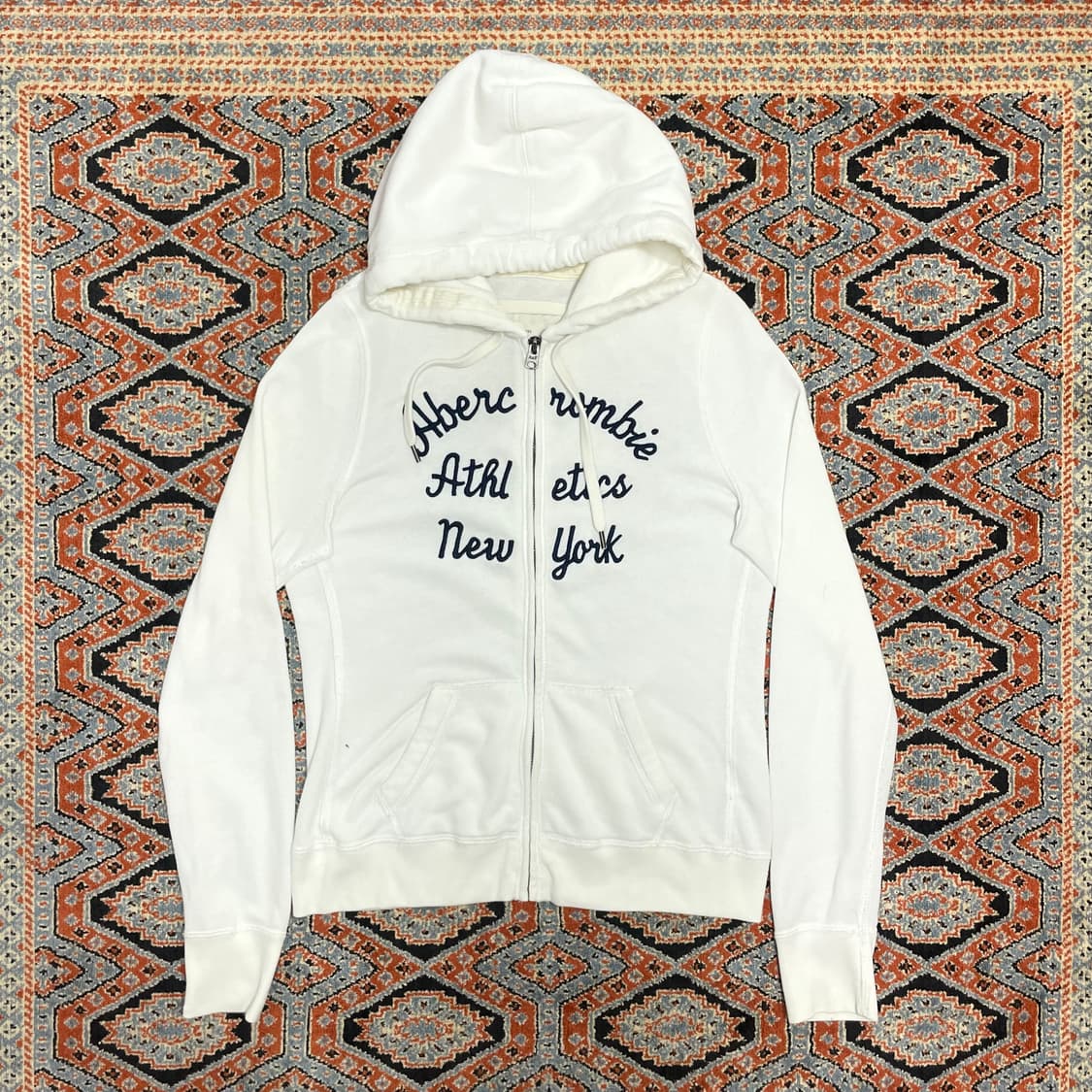 아베크롬비 스펠로고 화이트 후드집업 여성M 상품이미지1