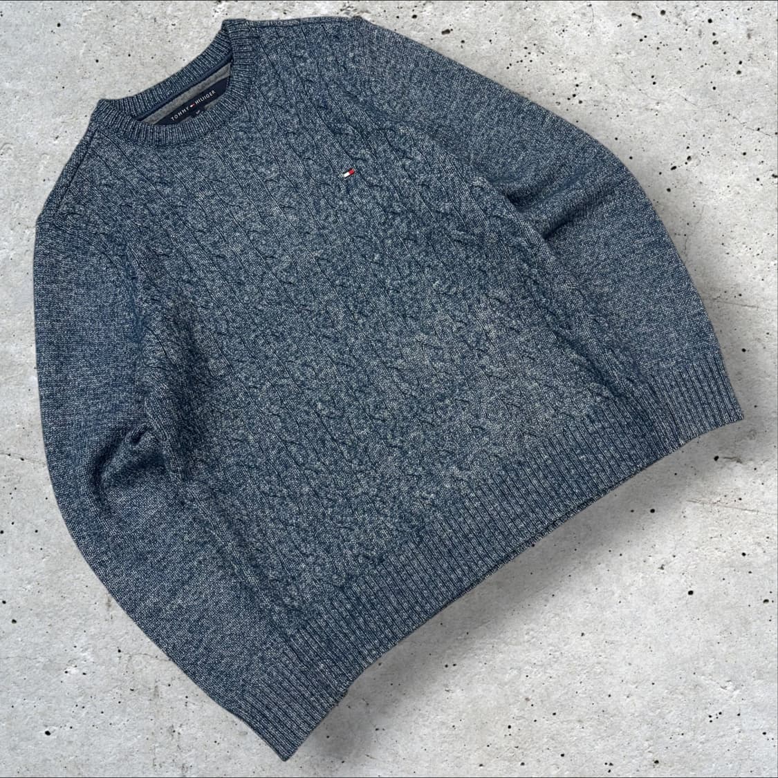 [S] 타미힐피거 케이블 꽈배기 니트 스웨터 블루 D783  상품이미지1