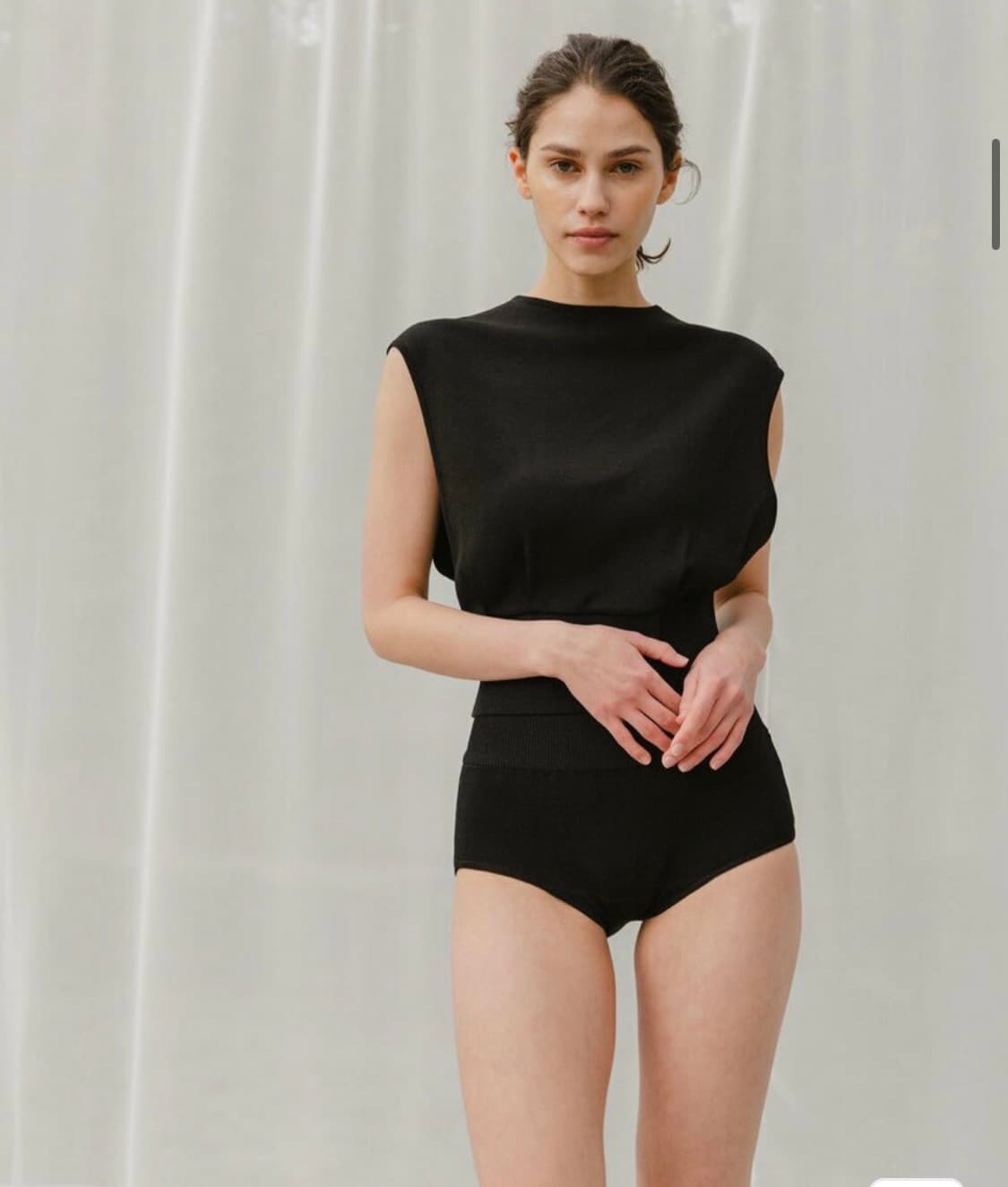 플라주 니트 하이넥 스윔 세트 수영복 새제품 상품이미지1