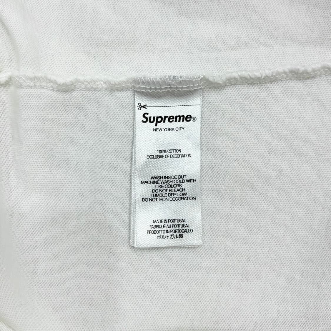 슈프림 23FW 화이트 반팔 티셔츠 오버핏 (M) 상품이미지4