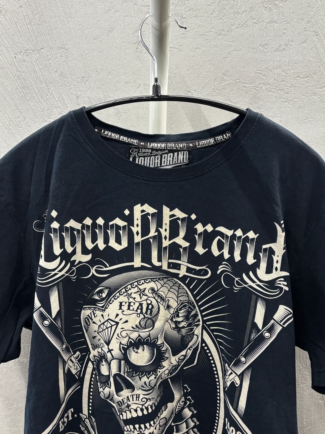 리쿼브랜드 해골 프린팅 반팔 티셔츠 블랙 M 상품이미지3