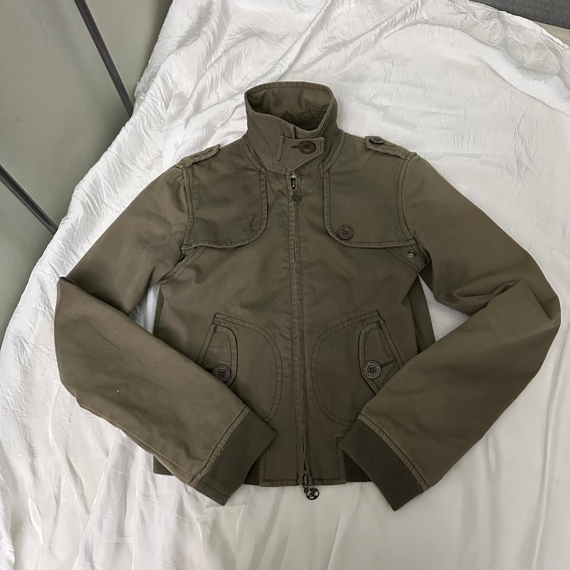 Abercrombie 아베크롬비 투웨이 하이넥 카키 자켓 상품이미지3