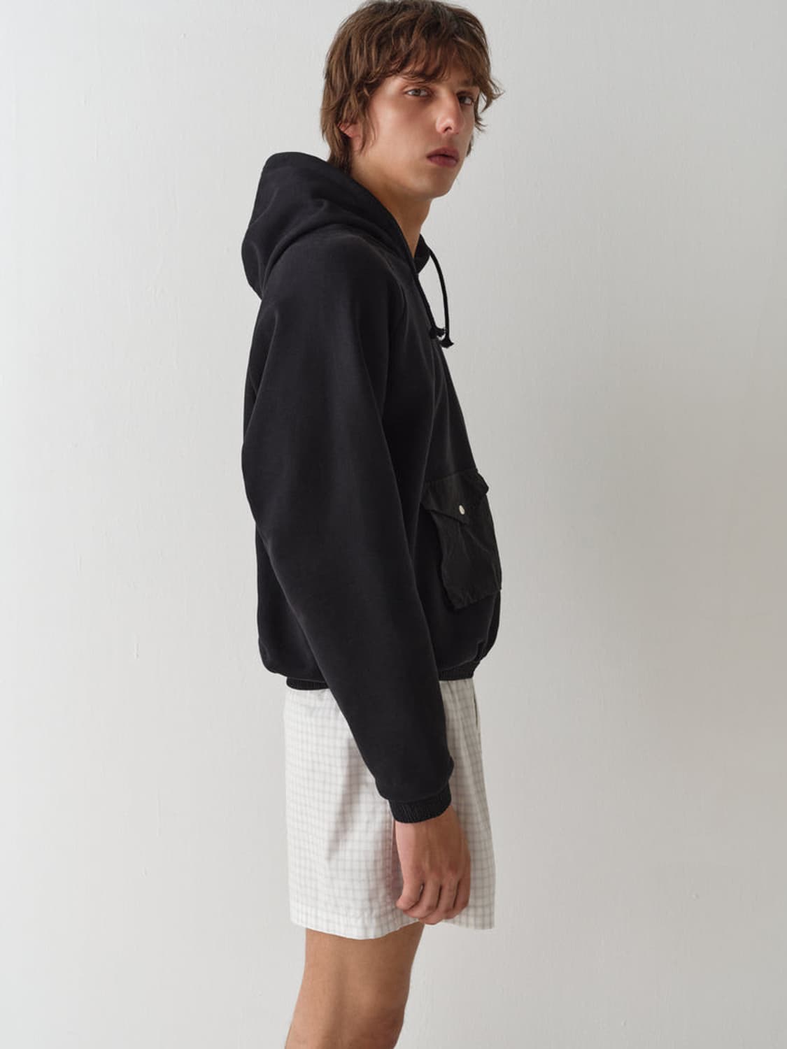 [M,L,XL]기마구아스 Kenny Track 포켓 후드 티셔츠/블랙 상품이미지2