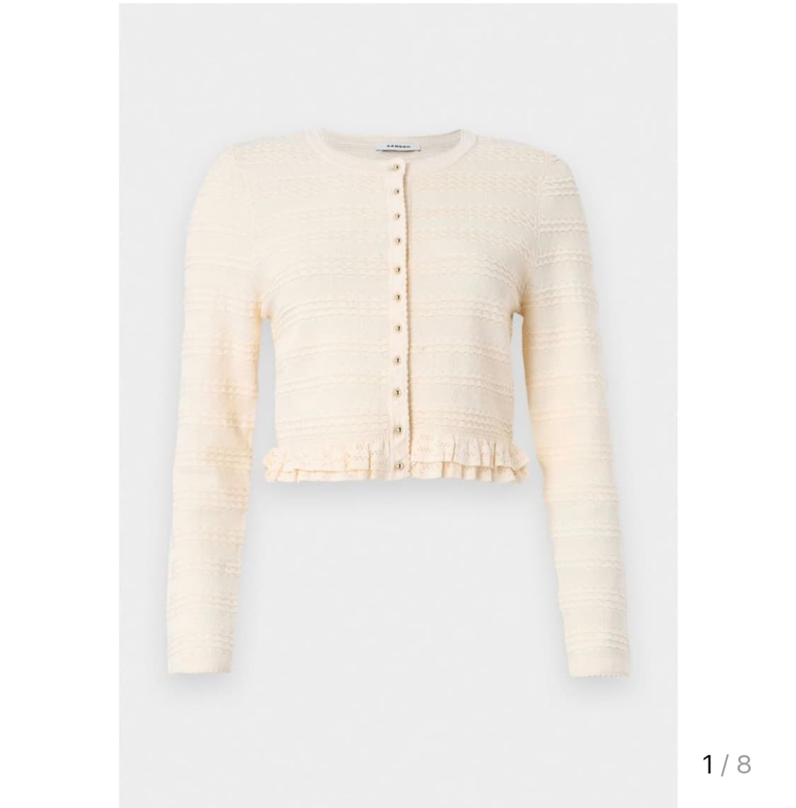 (정품) 산드로 니트 가디건 폴란트 러플 Ruffled 가디건 1사이즈 상품이미지1