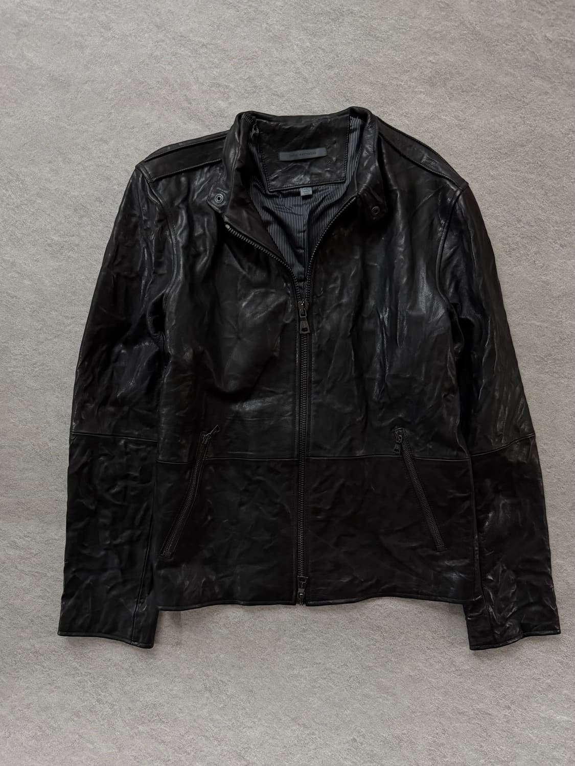 존바바토스 주름가공 크링클 레더자켓 상품이미지2