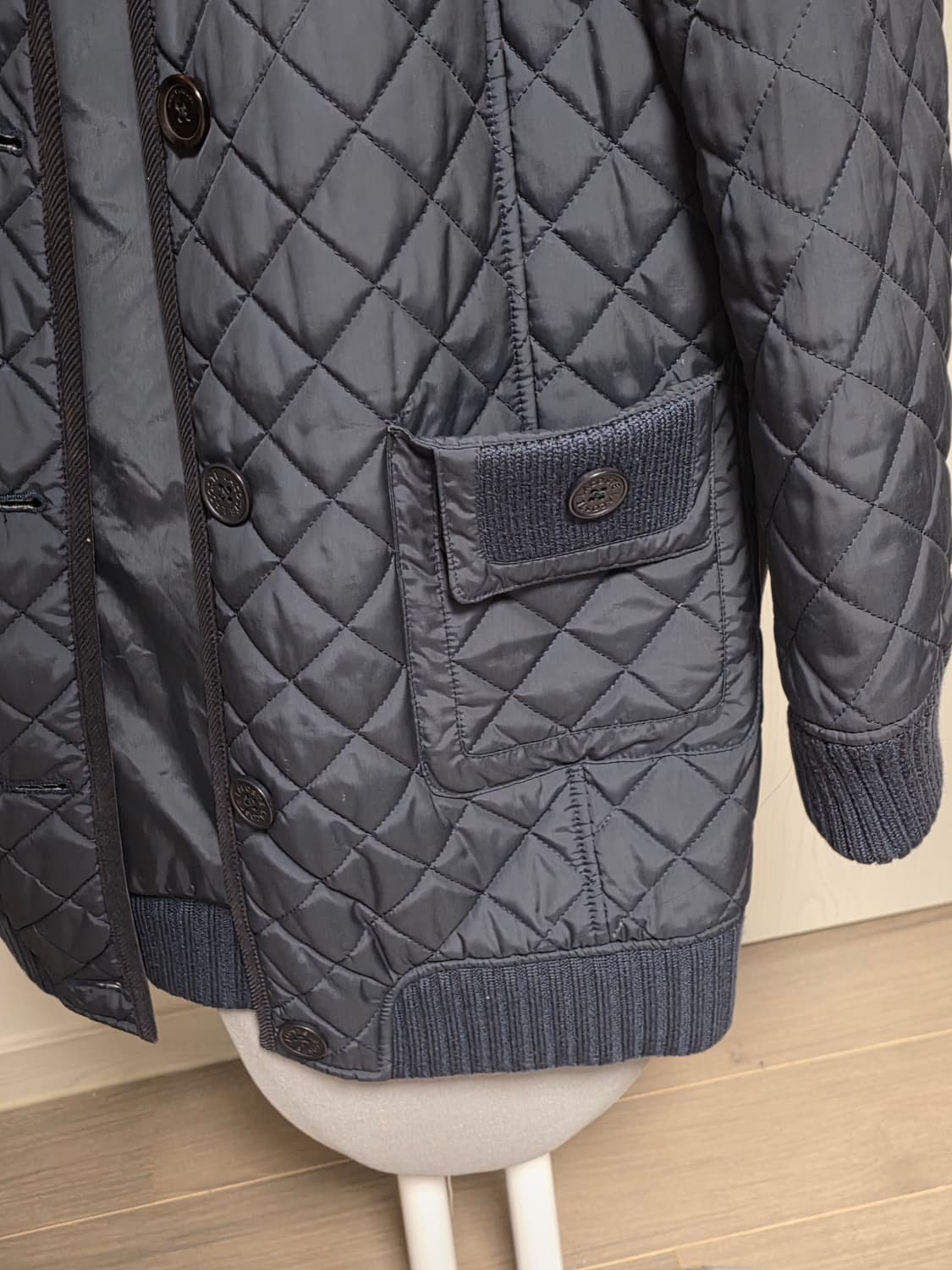 라코스테 네이비 퀼팅 후드 패딩 코트 상품이미지3