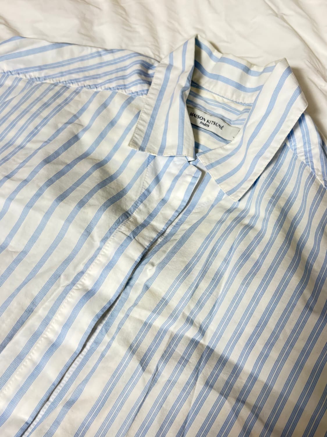메종키츠네 크롭 스트라이프 셔츠 34 상품이미지3