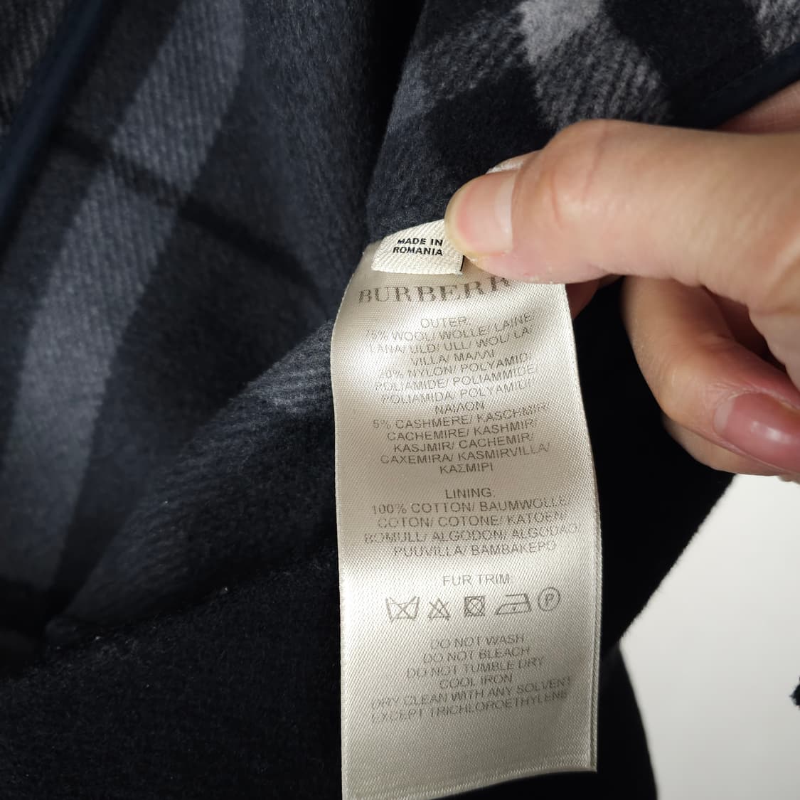 버버리 런던 캐시미어 혼방 더블코트 남자95사이즈 상품이미지7