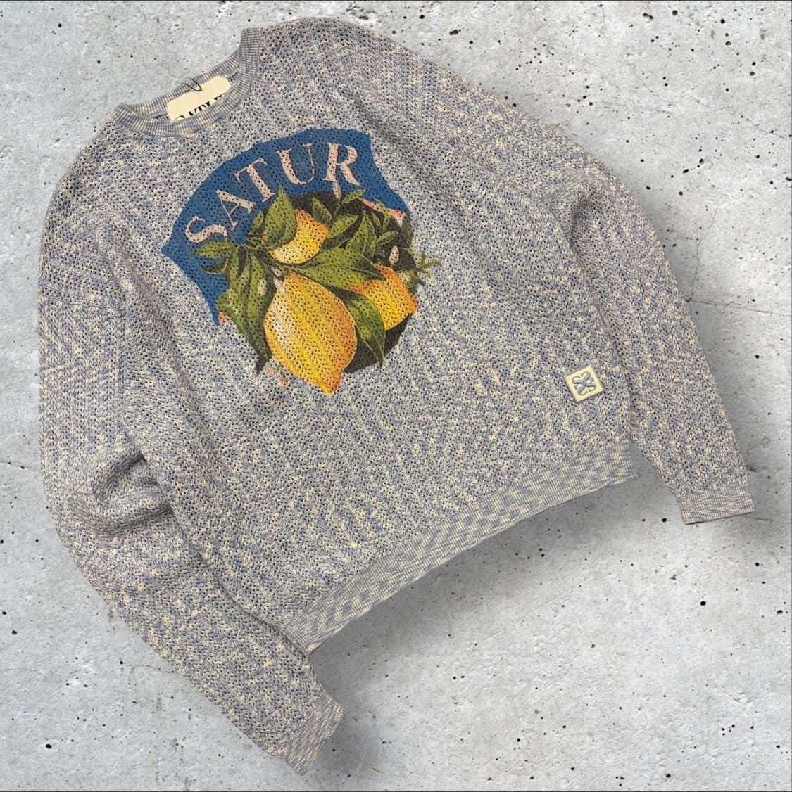 [95] SATUR 세터 코스트 시트론 레몬 프린팅 니트 스웨터 C966 상품이미지1