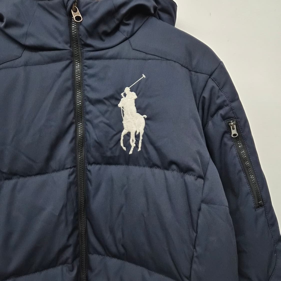 폴로 랄프로렌 빅포니 네이비 후드 덕다운 패딩 여자 XL 상품이미지2