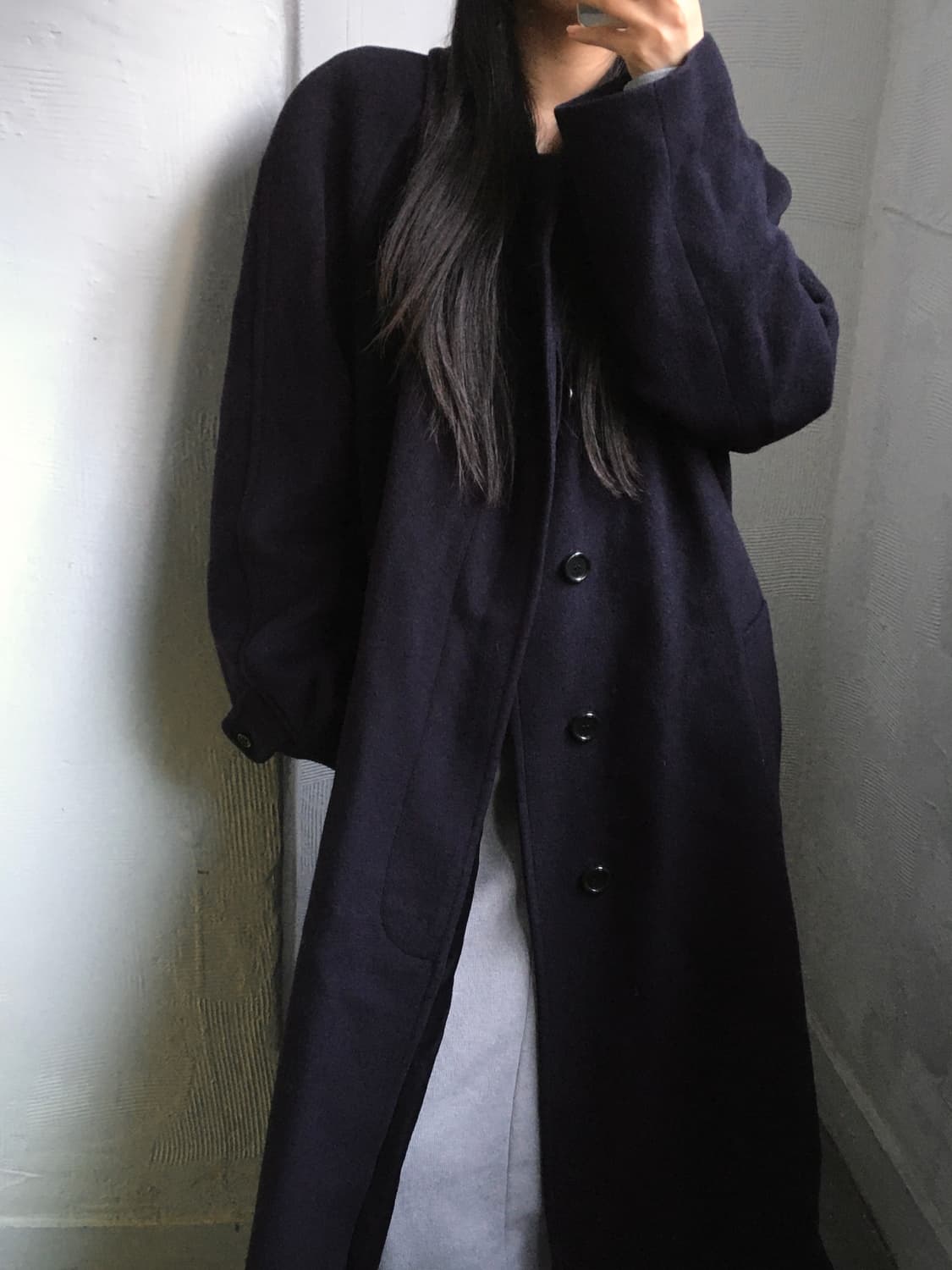 Burberry 버버리 히든 싱글 네이비 코트 상품이미지2