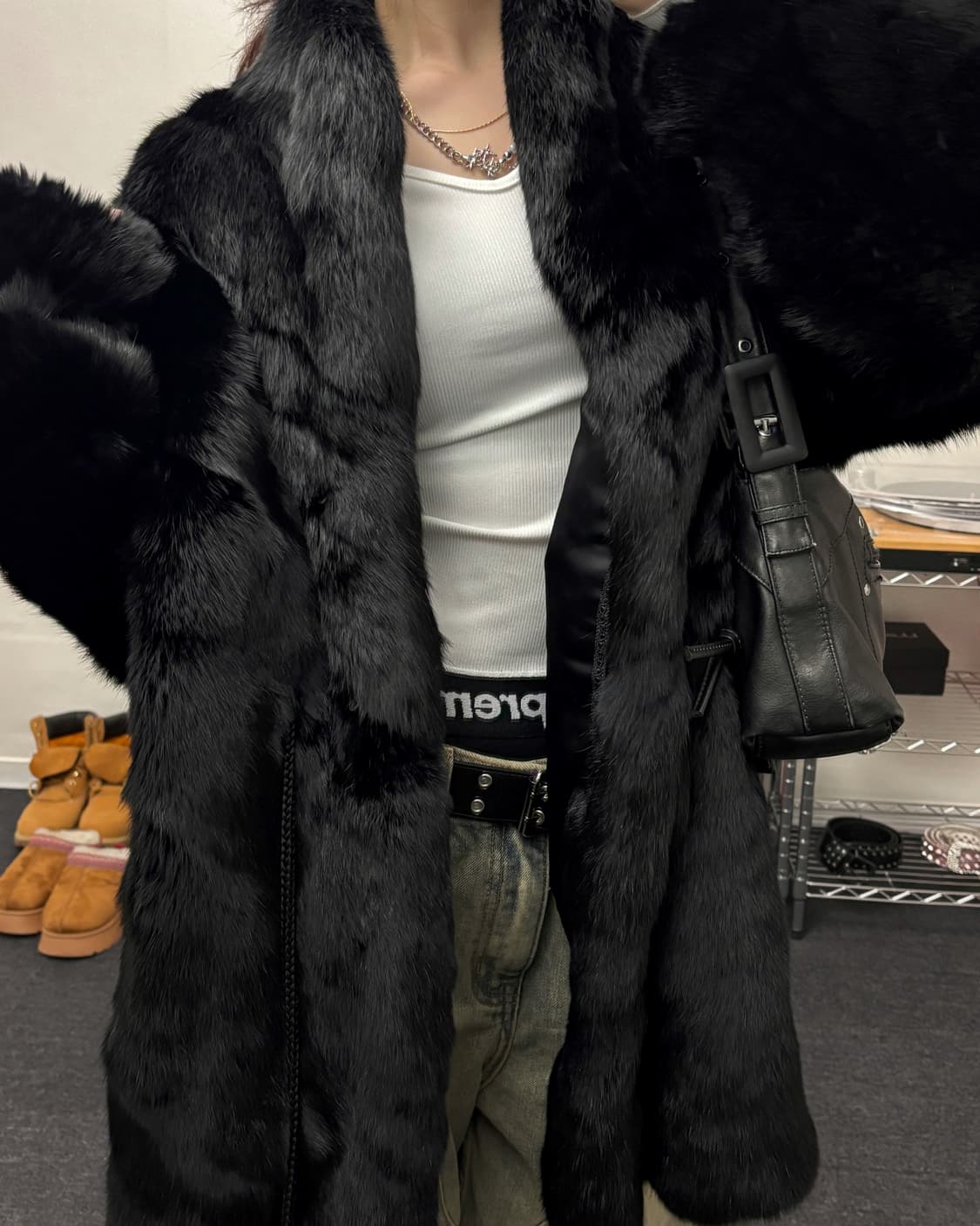 올드 빈티지 리얼 퍼 롱 코트 상품이미지3