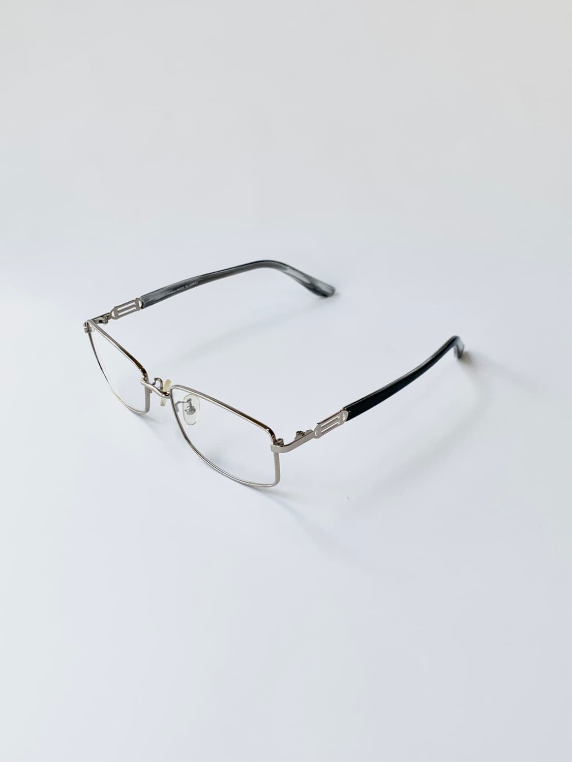 [픽키-614] 실버 스퀘어 사각 메탈 안경 데드스탁 빈티지 온테 상품이미지1