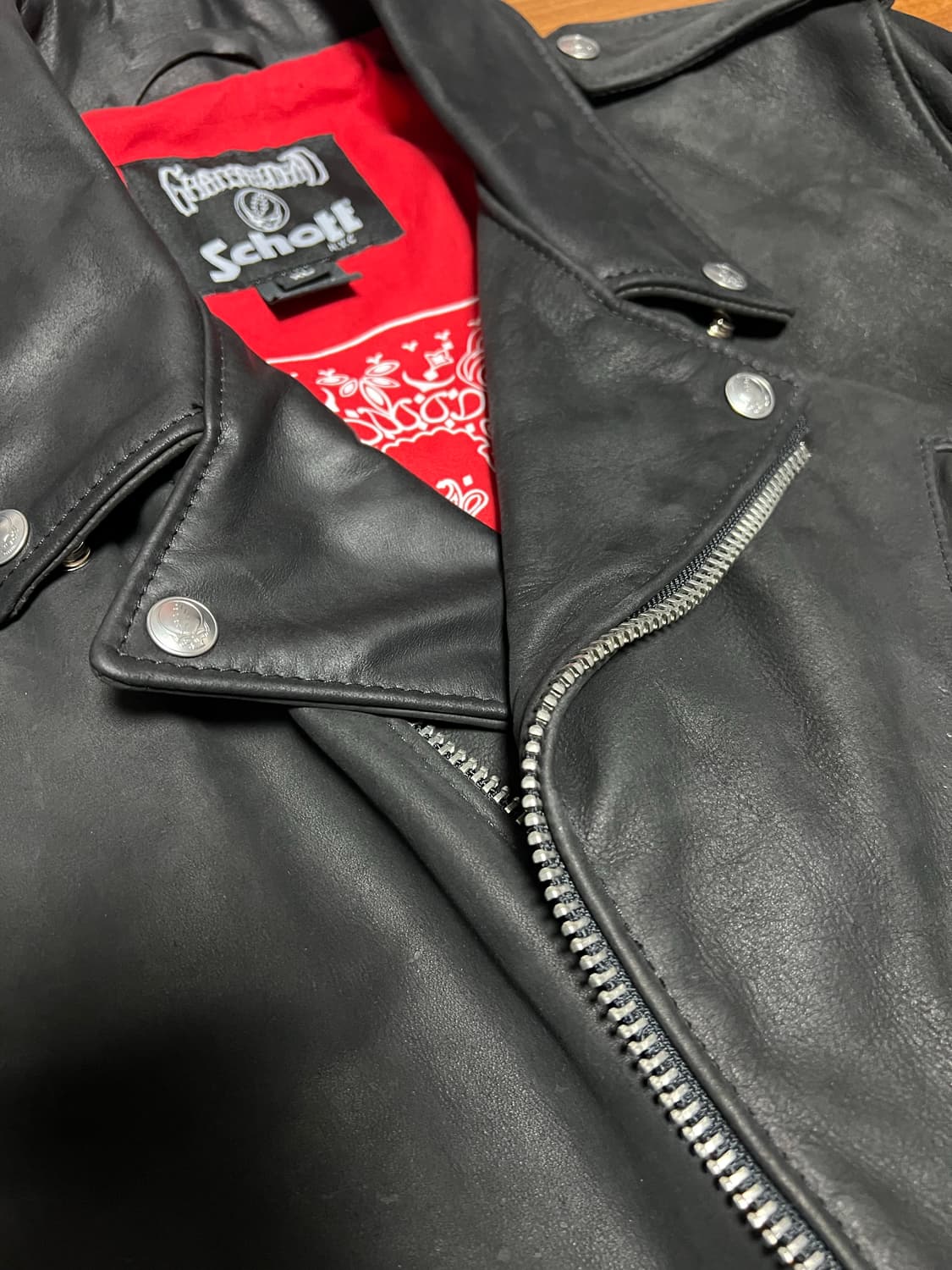 SCHOTT X Grateful Dead 스콧 블랙 레더 라이더 자켓 상품이미지8