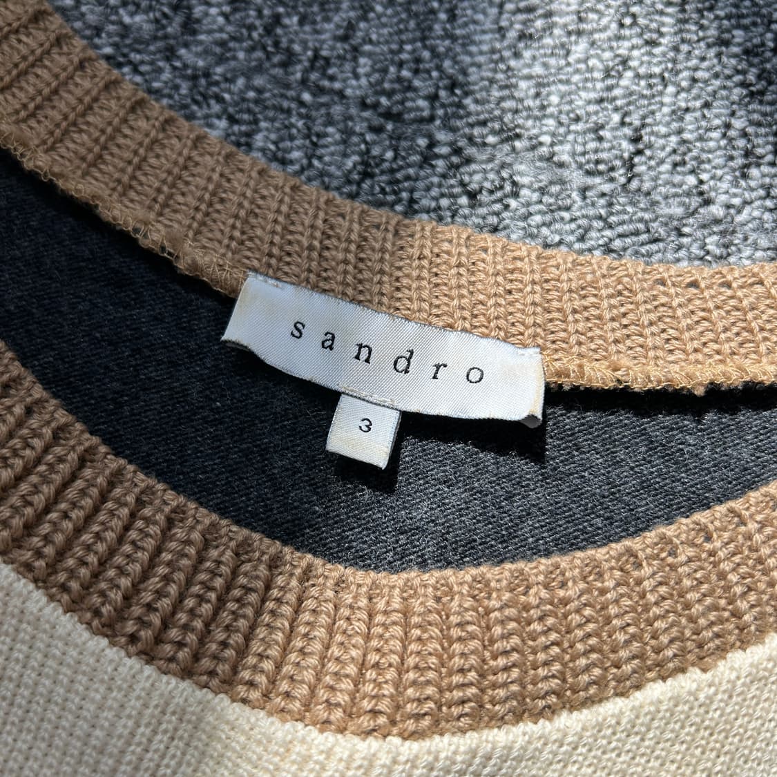 산드로 컬러블록 래글런 니트 스웨터 상품이미지6