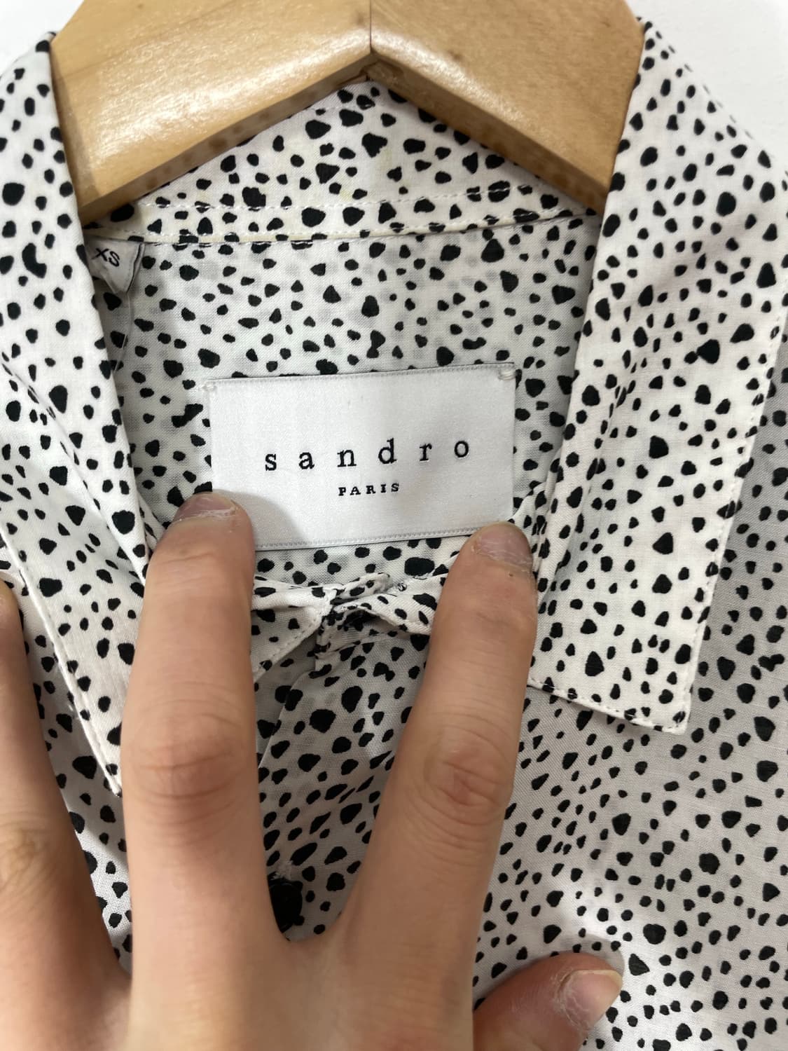 산드로 도트 블라우스 상품이미지5