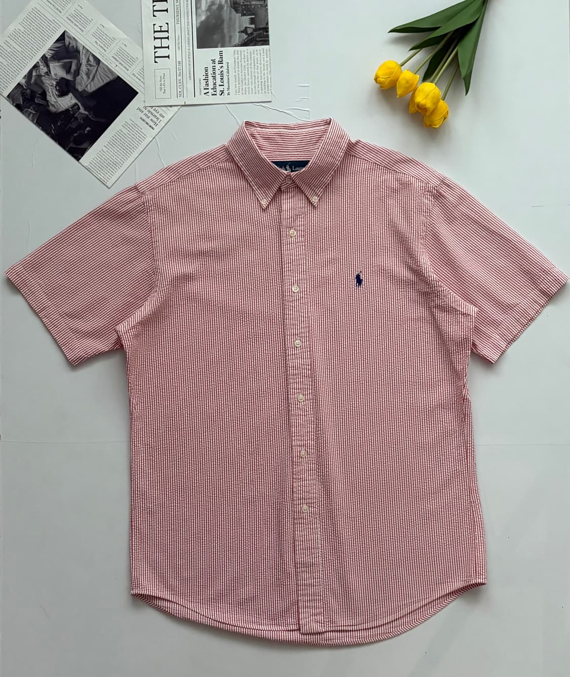 Polo 폴로랄프로렌 시어서커 반팔 셔츠 상품이미지2