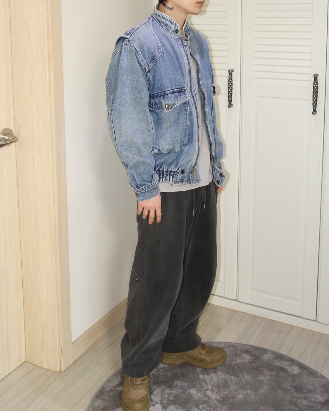 Vintage Denim Bomber Jacket 상품이미지7