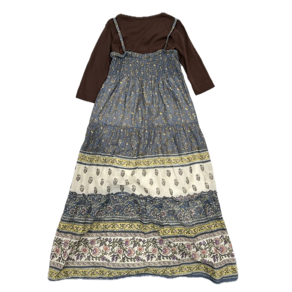 🍀하구미의 에스닉 롱  원피스 코디🍀 히피 레이어드 패턴 보헤미안  상품이미지3