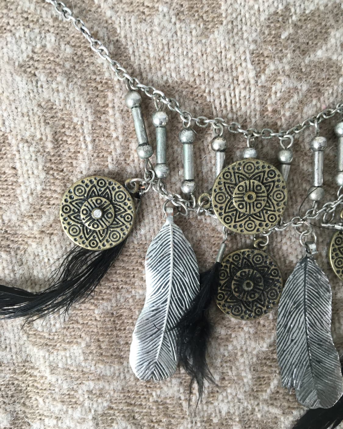 feather layer necklace 상품이미지3