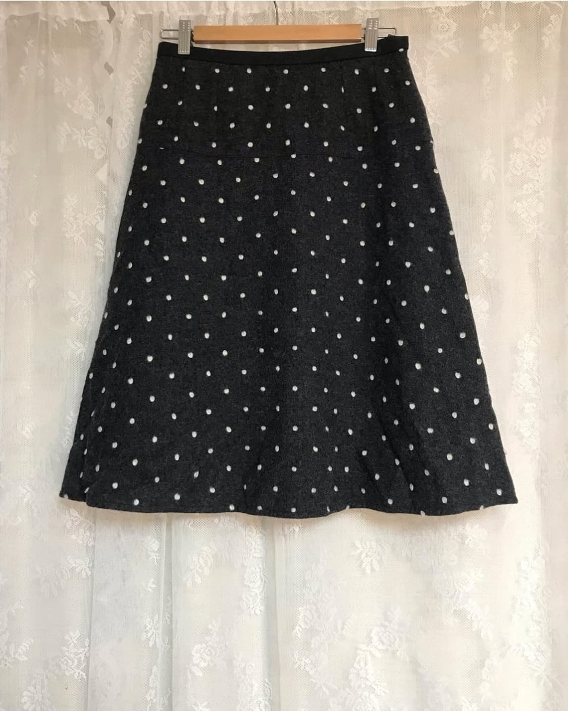 빈티지 눈꽃송이 도트 울 미디스커트 도쿄모리걸 상품이미지4