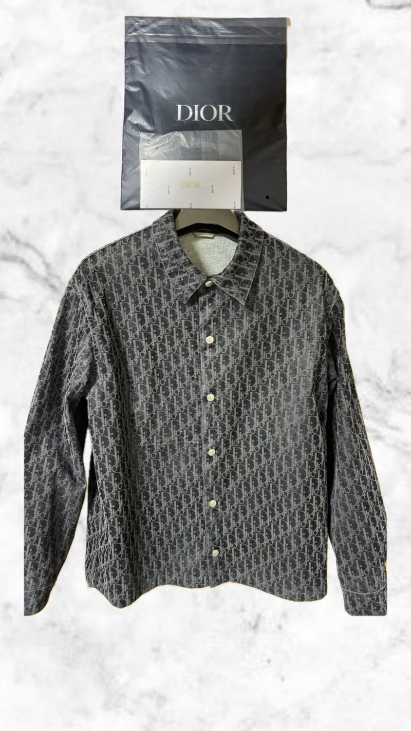 [50]디올 오블리크 벨벳 데님 셔츠 자켓 상품이미지1