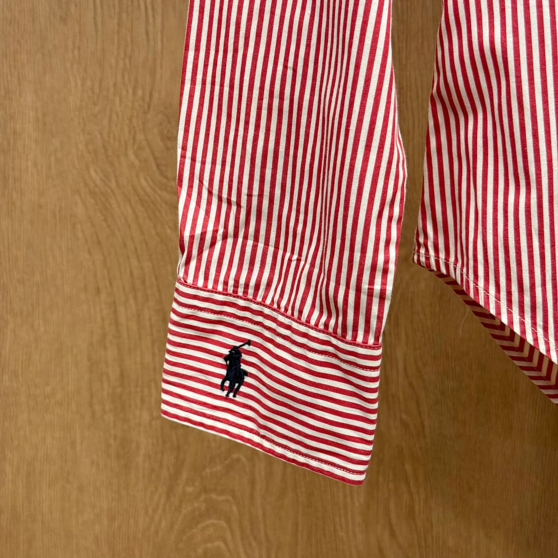 랄프로렌 스트라이프 긴팔 셔츠 클래식 포니 자수 코튼 슬림핏 레드 상품이미지6