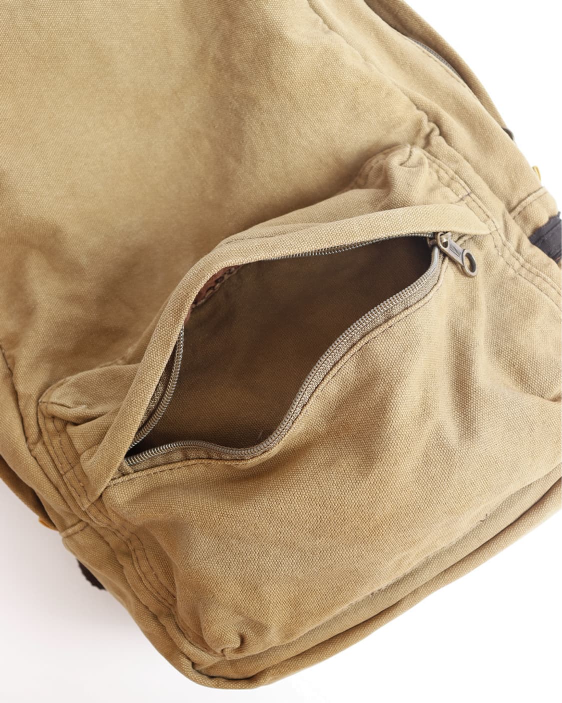 [anello] 브라운 워시드 캔버스 백팩 상품이미지3