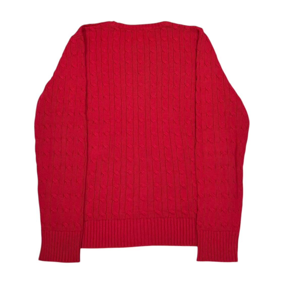 폴로 랄프로렌 QR 꽈배기 케이블 니트 레드 XL 상품이미지3