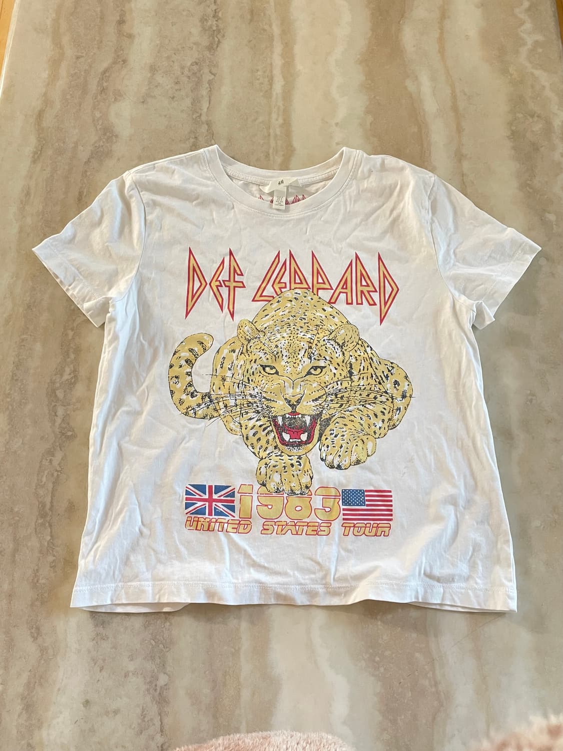 H&M Def Leopard 데프 레퍼드 화이트 티셔츠 상품이미지1