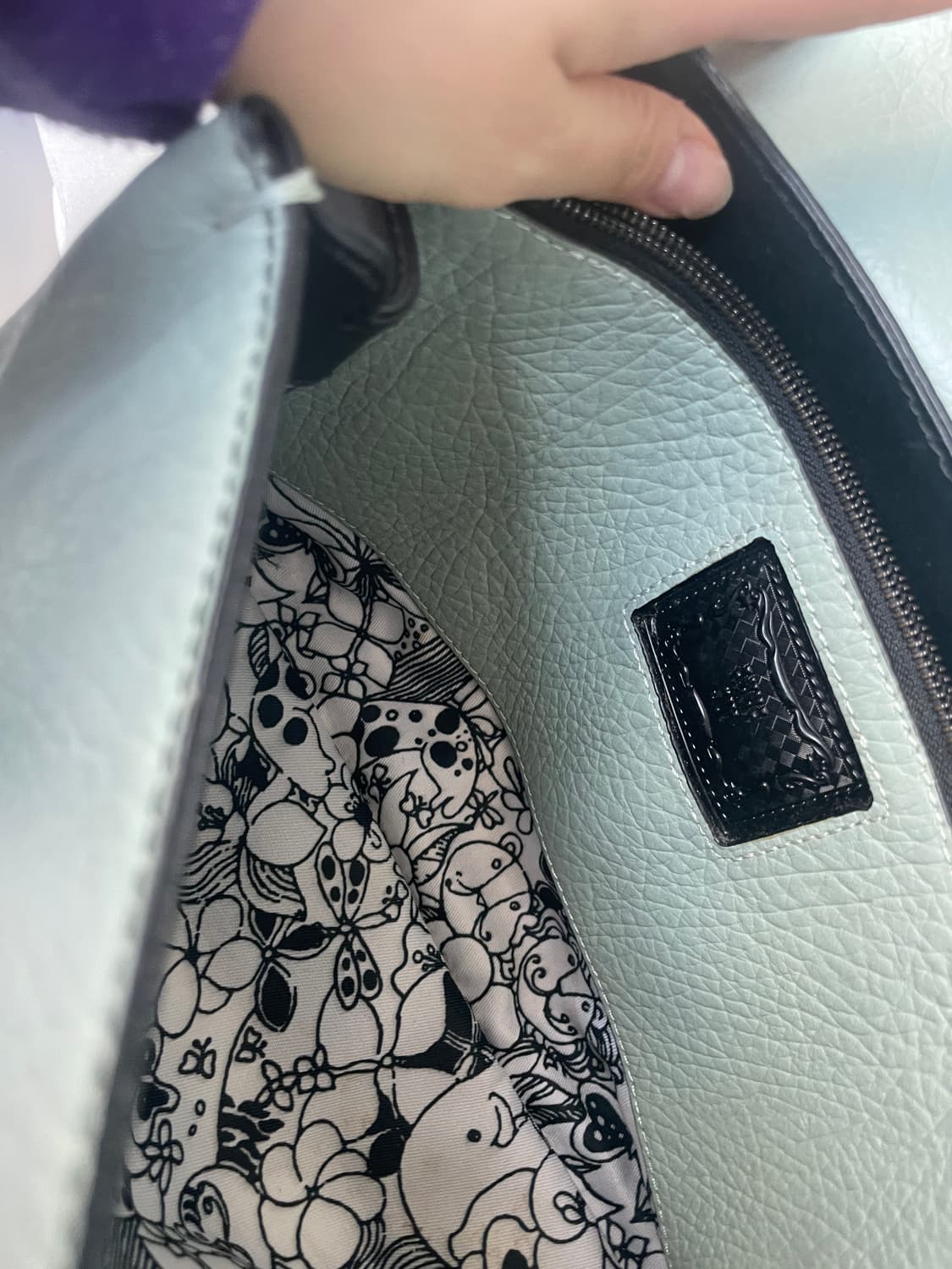 안나수이 레더 토트백 민트 가방 상품이미지4