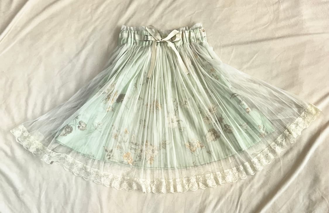 민트 플라워 레이스 스커트 상품이미지1