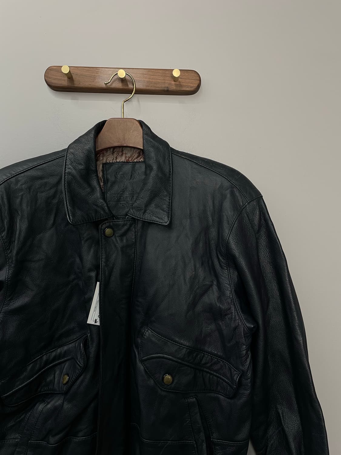 빈티지 레드스테이지 블랙 레더 봄버 자켓 H1698 상품이미지3