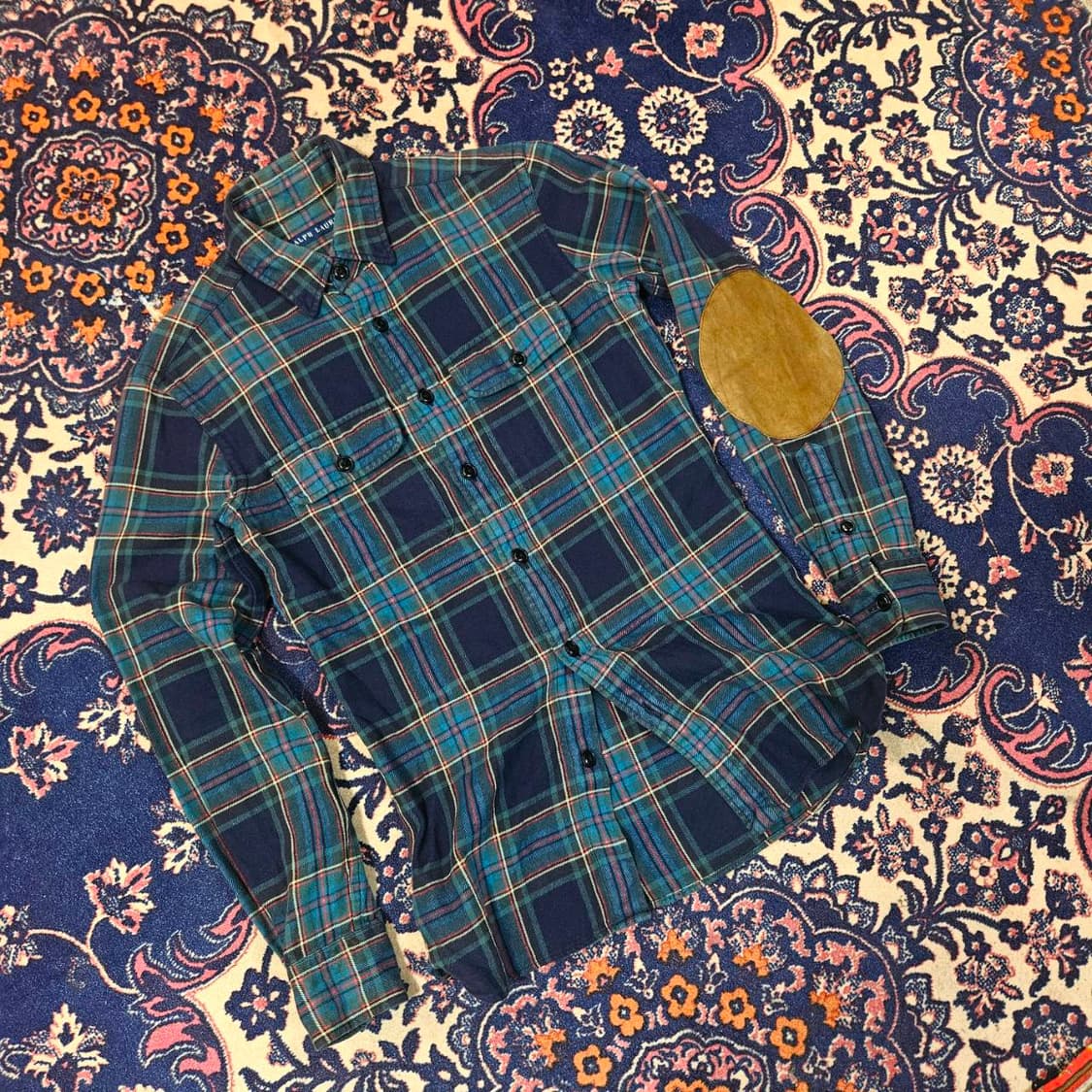 랄프로렌 타탄체크 스웨이드 팔패치 체크 셔츠  상품이미지5