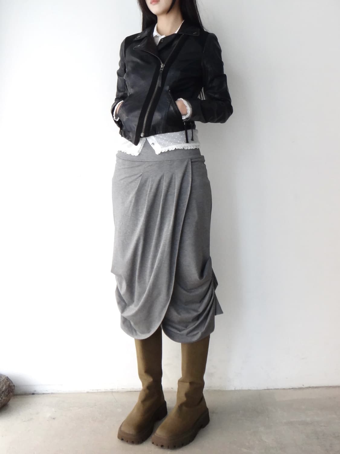 TOP SHOP PETITE Dual mix leather jacket  상품이미지6