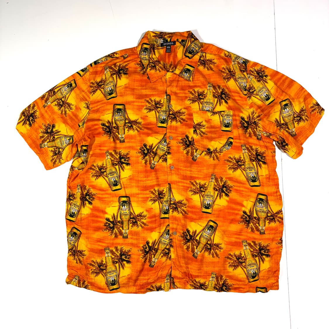 GEORGE 오렌지 비어보틀 하와이안셔츠 XL 상품이미지1