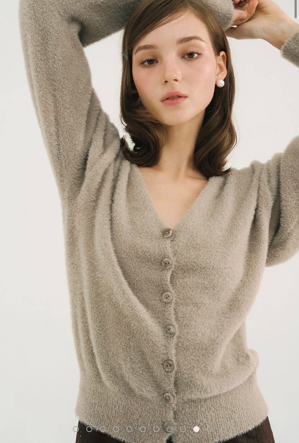 쓰리타임즈 fairy knit cardigan 베이지 페어리 가디건 상품이미지3