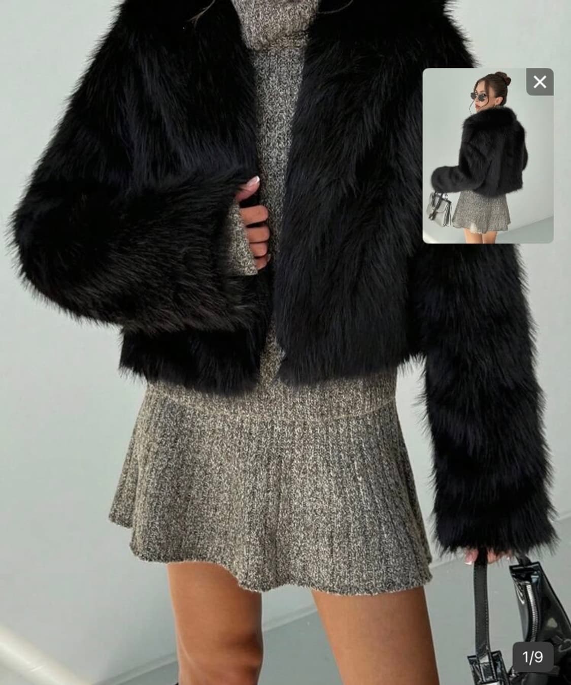 퍼자켓 블랙 퍼 갸루 상품이미지1