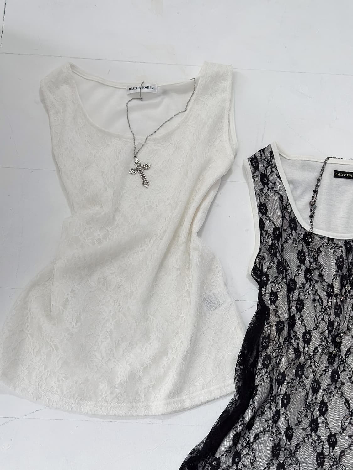 Floral Cotton Sleeveless (White) 0205 상품이미지1