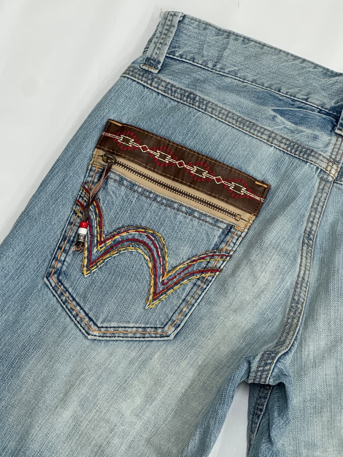 재팬 에드윈 보헤미안 연청 백포인트 빈티지 워싱 5부데님팬츠 반바지 상품이미지6