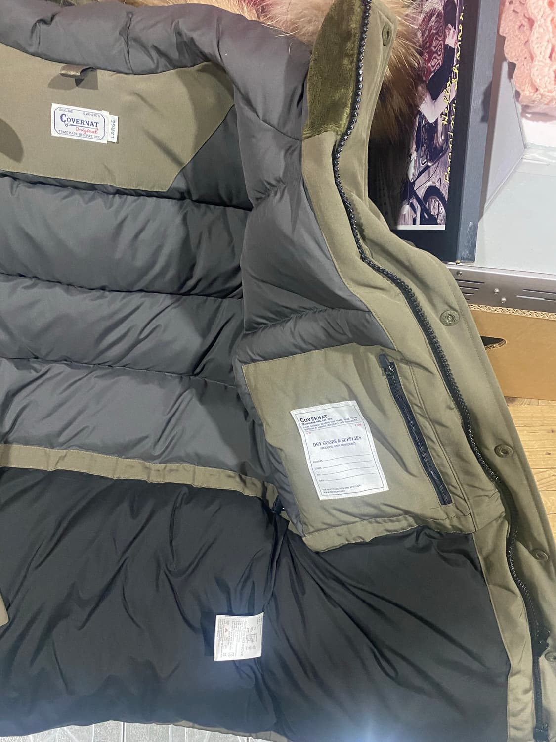 커버낫 카키 패딩 L 상품이미지10