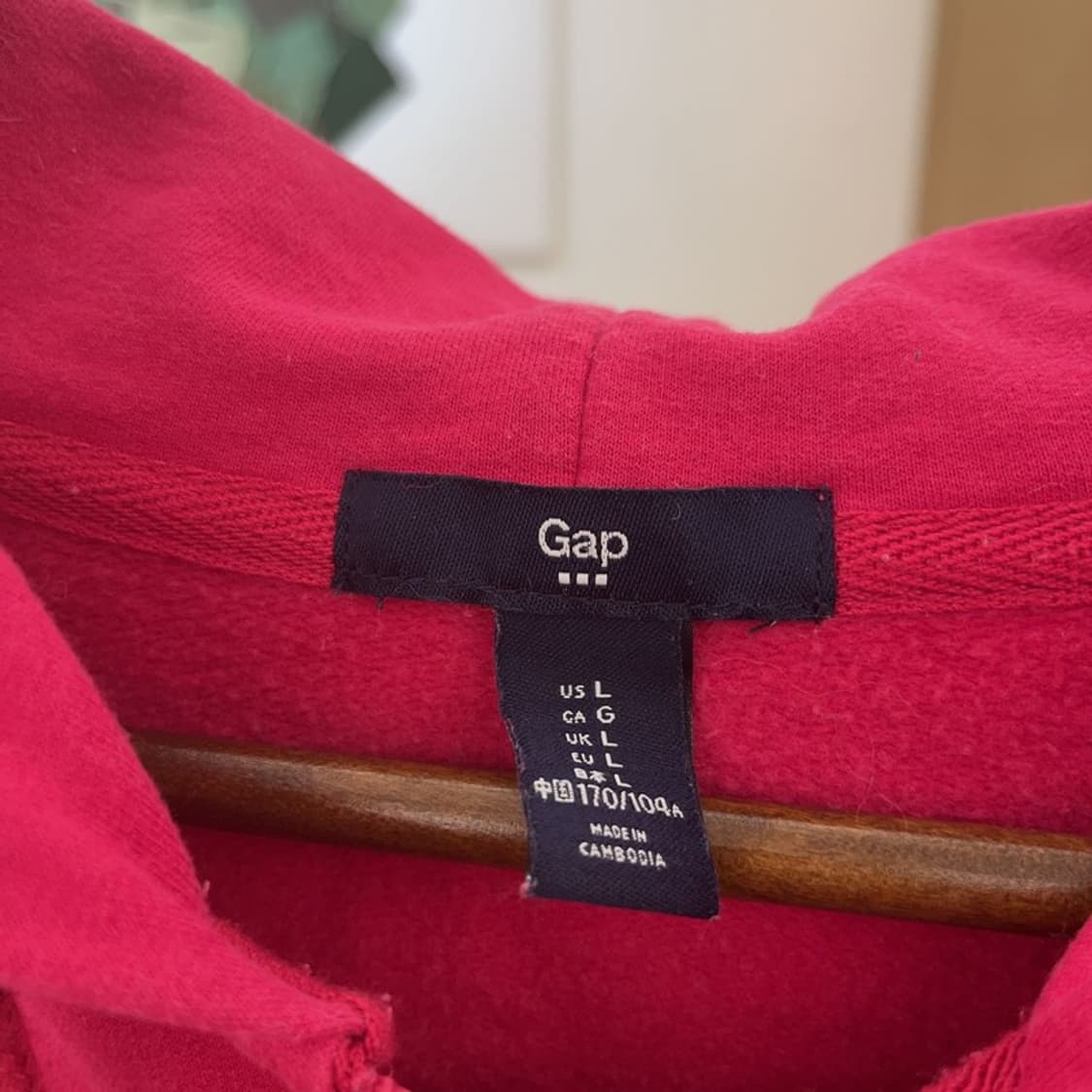 갭 올드스쿨 Y2K 핫핑크 약기모 후드집업 L C08205 상품이미지5