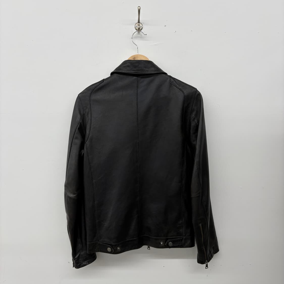 블랙 레더 양가죽 자켓 남성 M 상품이미지5