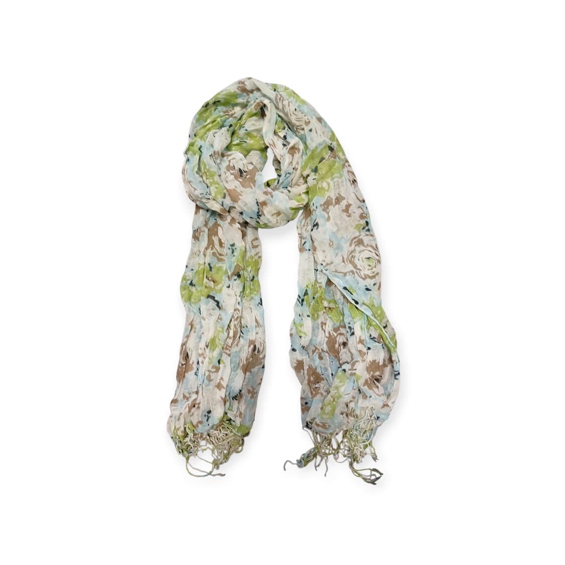 모리걸 블루 & 그린 플라워 스카프 상품이미지1