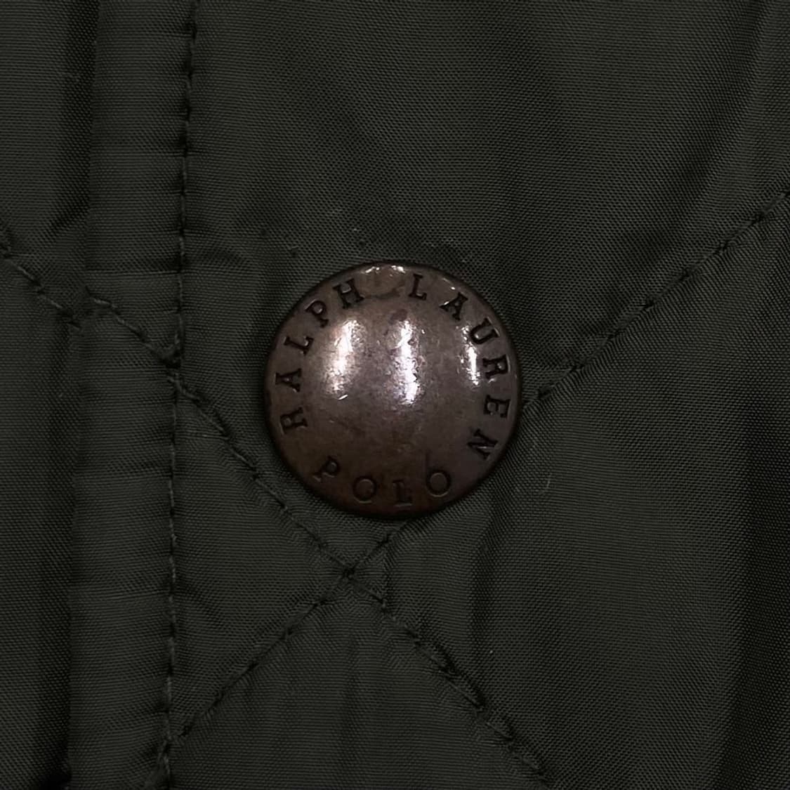Polo 폴로 랄프로렌 가죽패치 로고 퀼팅 올리브 점퍼 상품이미지2