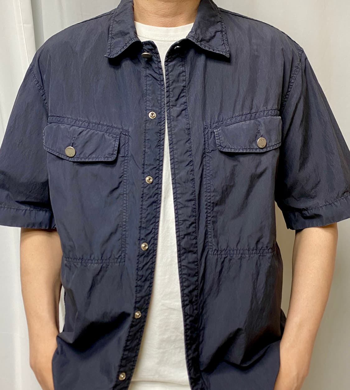 C.P. Company 반팔 포켓 남방 셔츠 네이비색 105 XL 상품이미지1