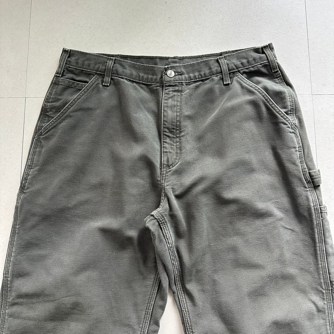 칼하트 B111 체크 안감 모스 그린 팬츠 36x30 MOS 상품이미지3