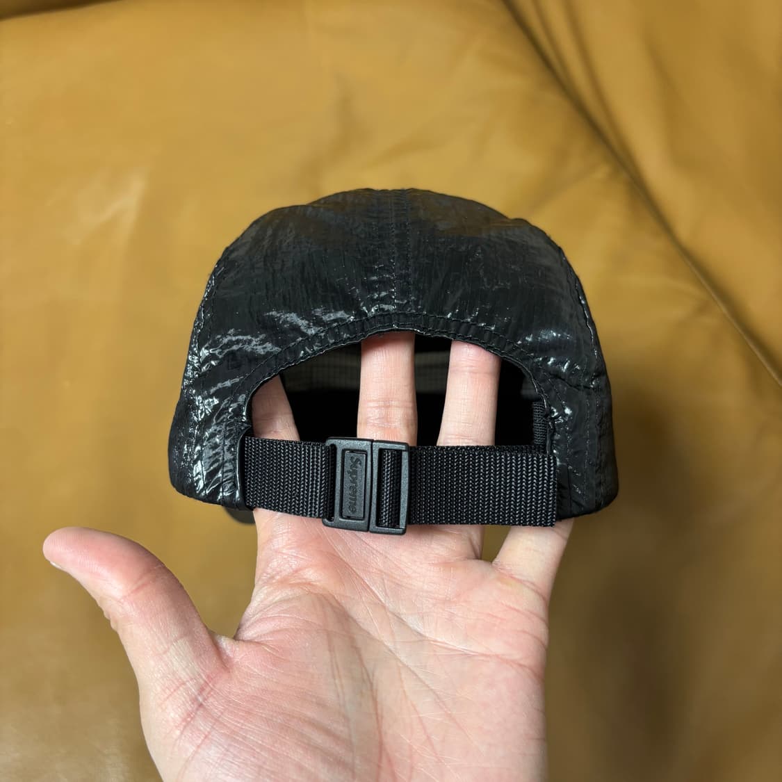 슈프림 캠프캡 모자 박스로고 23fw 글로스 립스탑 블랙 상품이미지8