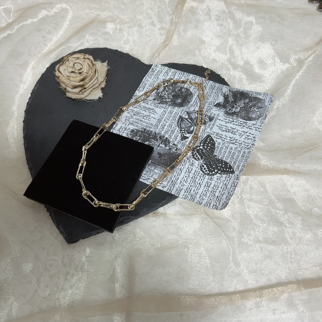 빈티지  중세 종이 클립 목걸이 상품이미지2